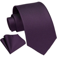 Krawatten-Set Herren Dunkellila mit Einstecktuch | Business & Hochzeit