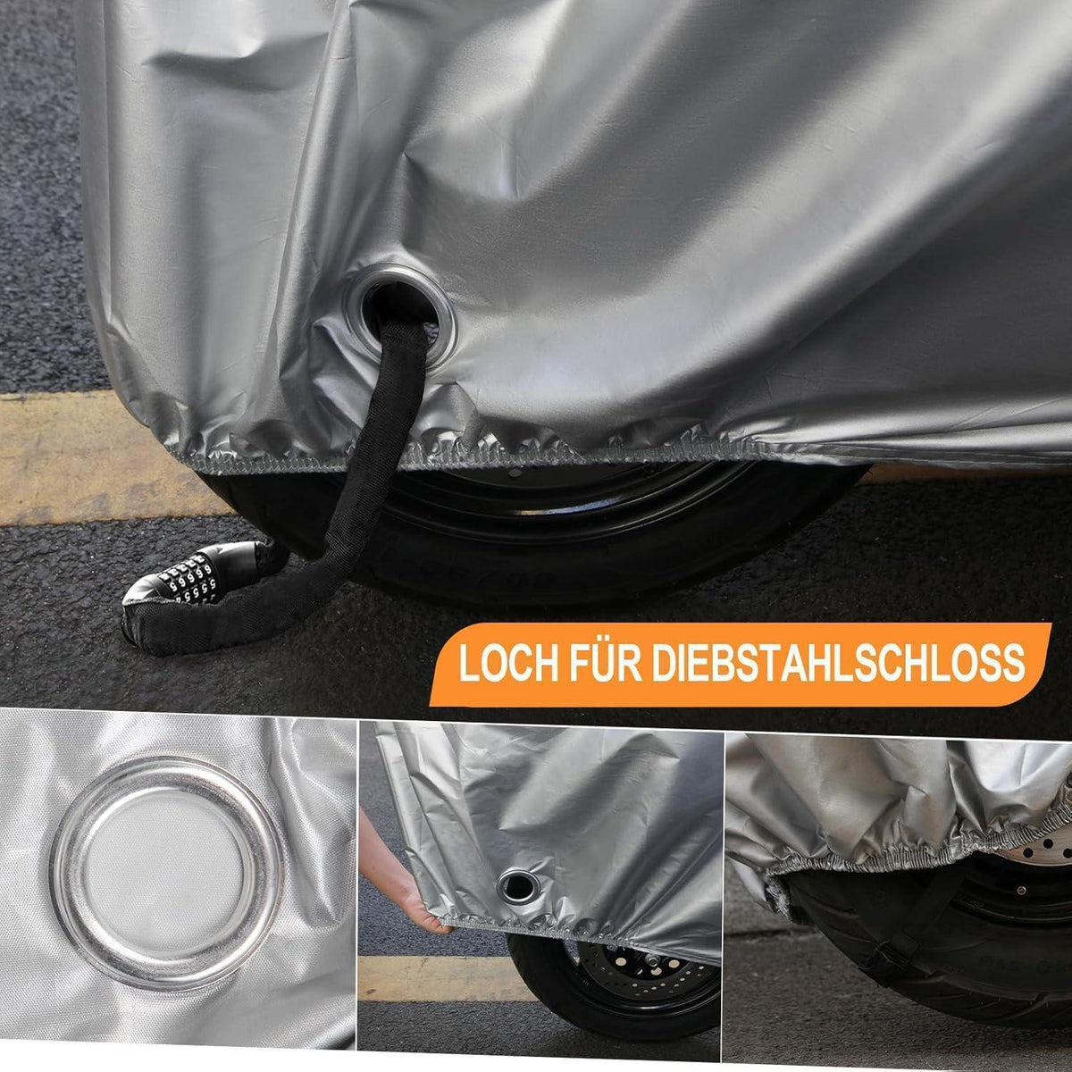 Motorrad Abdeckplane Winterfest Wasserdicht 275x105x125cm