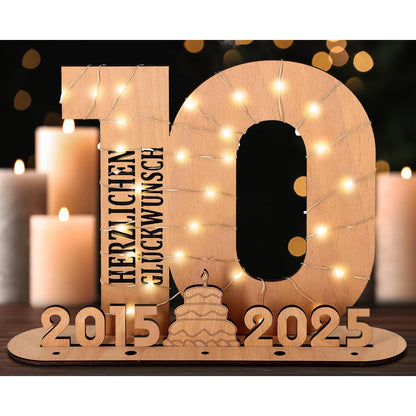 Personalisiertes Geburtstagsgeschenk 18 mit LED und