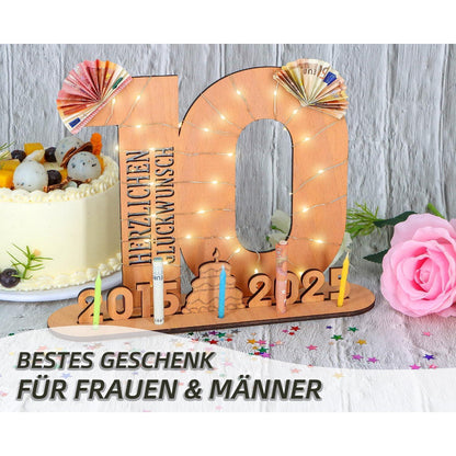 Personalisiertes Geburtstagsgeschenk 18 mit LED und