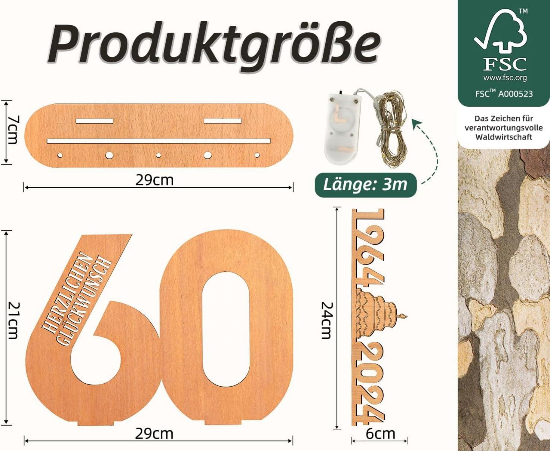 Personalisiertes Geldgeschenk zum 18. Geburtstag mit LED-Lichterkette