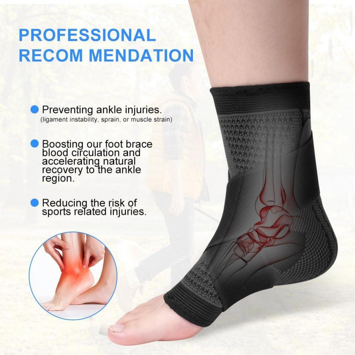 ACWOO Sprunggelenkbandage 2er-Pack Atmungsaktiv Einstellbar