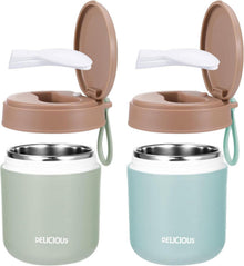 Edelstahl Thermobehälter 2er Set Vakuum Isoliert 430ml Kinder mit