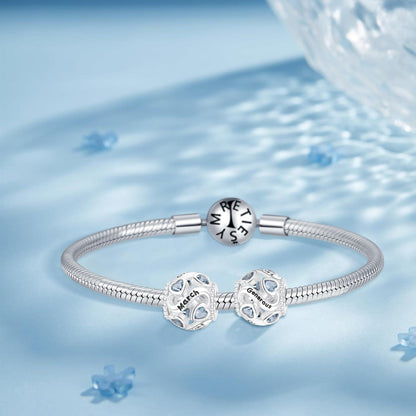 925 Sterling Silber Geburtsstein Charm Anhänger - Herz Bead für Frauen, März