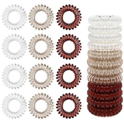 12 Spiral Haargummis Damen Telefonkabel Zopfgummis Mädchen