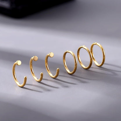 6x Nasenpiercing Ring Set 316L Chirurgenstahl Fake Nasenring Gold 18G-6mm