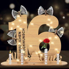 LED Gästebuch Geldgeschenk 16. Geburtstag Deko mit Lichterkette