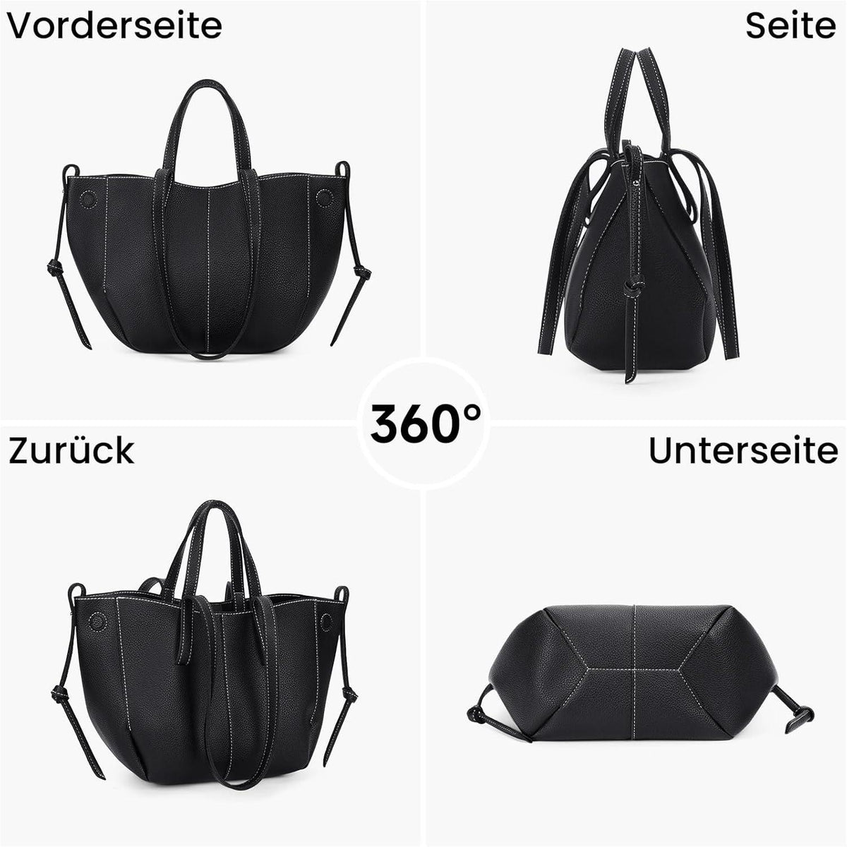 Handtasche Klein Tote Bag Damen Weiche Leder Tragetasche Retro Braun