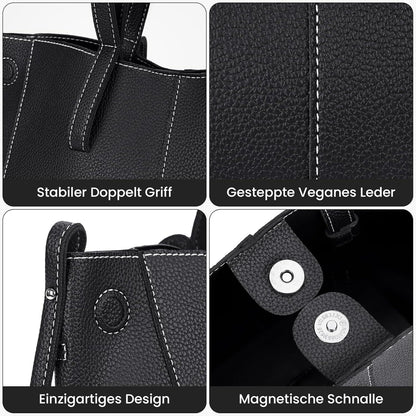 GSenhui Damen Handtasche Braun Retro Tote Bag Henkeltasche Magnetisch