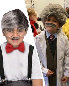 Opa Kostüm Set mit Perücke, Brille & Spazierstock | Karneval