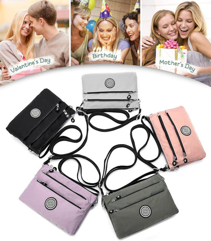 Umhängetasche Damen Mittelgroß Nylon Wasserdicht Leichte Crossbody Bag