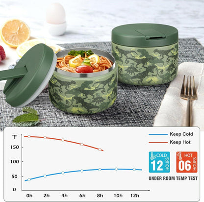 Thermobehälter 350ml Edelstahl Kinder Lunchbox auslaufsicher Grün-KL