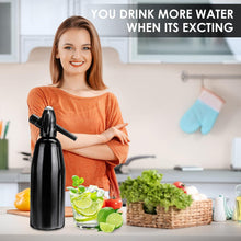 Soda Wassersprudler Aluminium 1L Druckregler Schwarz