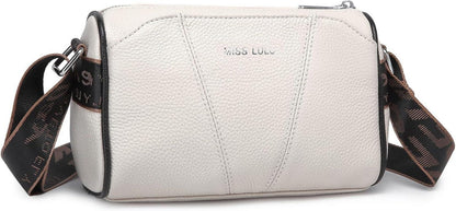 Echtes Leder Crossbody Bag mit breitem Gurt und abnehmbarem