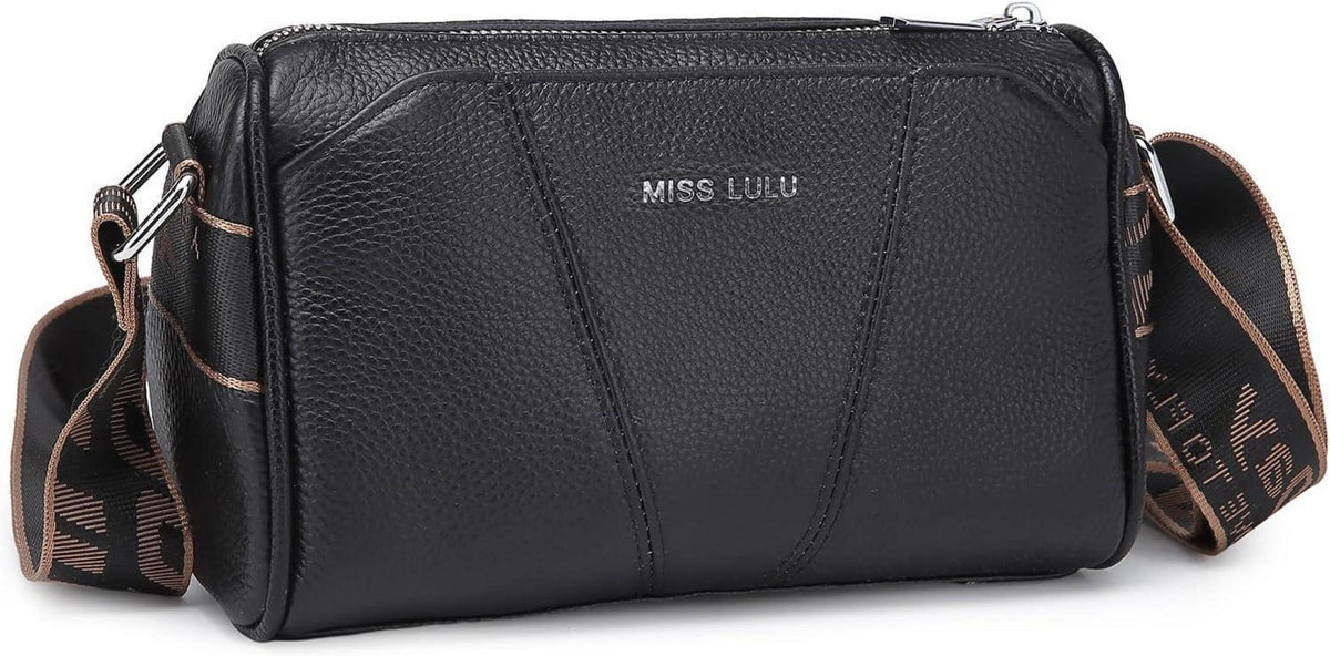 Crossbody Bag aus echtem Leder mit breitem Schultergurt