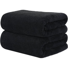 2er Pack Mikrofaser Handtuch Haare 50x100cm Schwarz