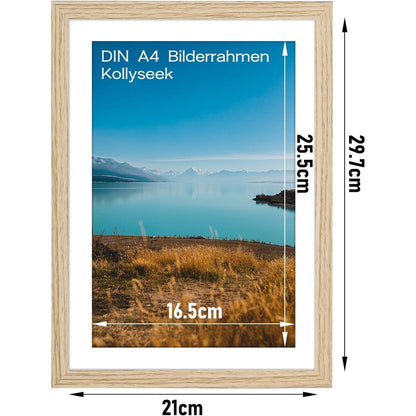 Bilderrahmen DIN A4 MDF Acrylglas-holz Aufhängen Aufstellen