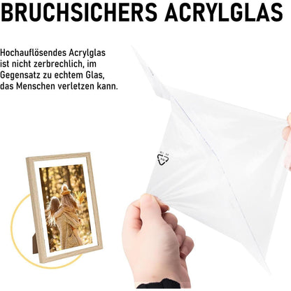 Bilderrahmen DIN A4 MDF Acrylglas-holz Aufhängen Aufstellen