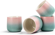 TEANAGOO Japanische Teetasse 7,2Oz Farbverlauf Rosa Grün 4er Set