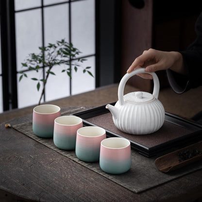 Japanische Teetassen Set Rosa Grün 205ml, 4 Stück/Karton