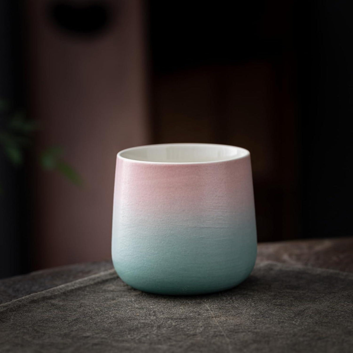 Japanische Teetasse Keramik 7,2Oz Farbverlauf Rosa Grün 4er-Set