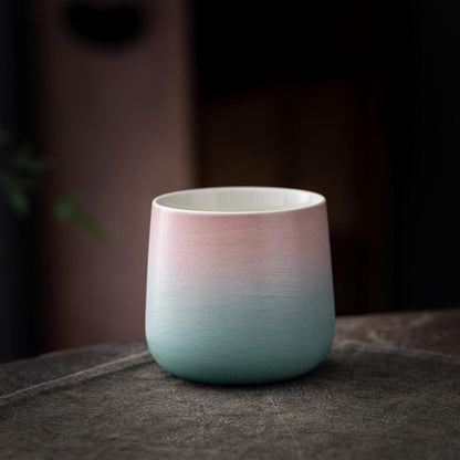 Japanische Teetasse Keramik 7,2Oz Farbverlauf Rosa Grün 4er-Set