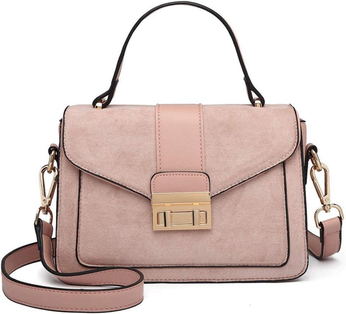 Miss Lulu Damen Umhängetasche Vintage Top-Griff Kunstleder