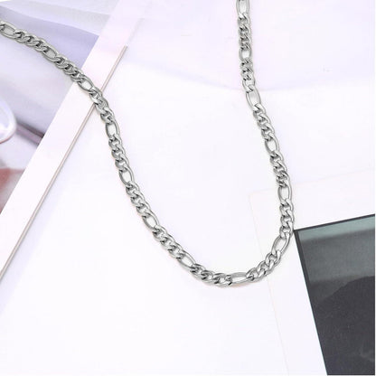 Herren Figarokette Edelstahl Silber 56cm Geschenk Männer
