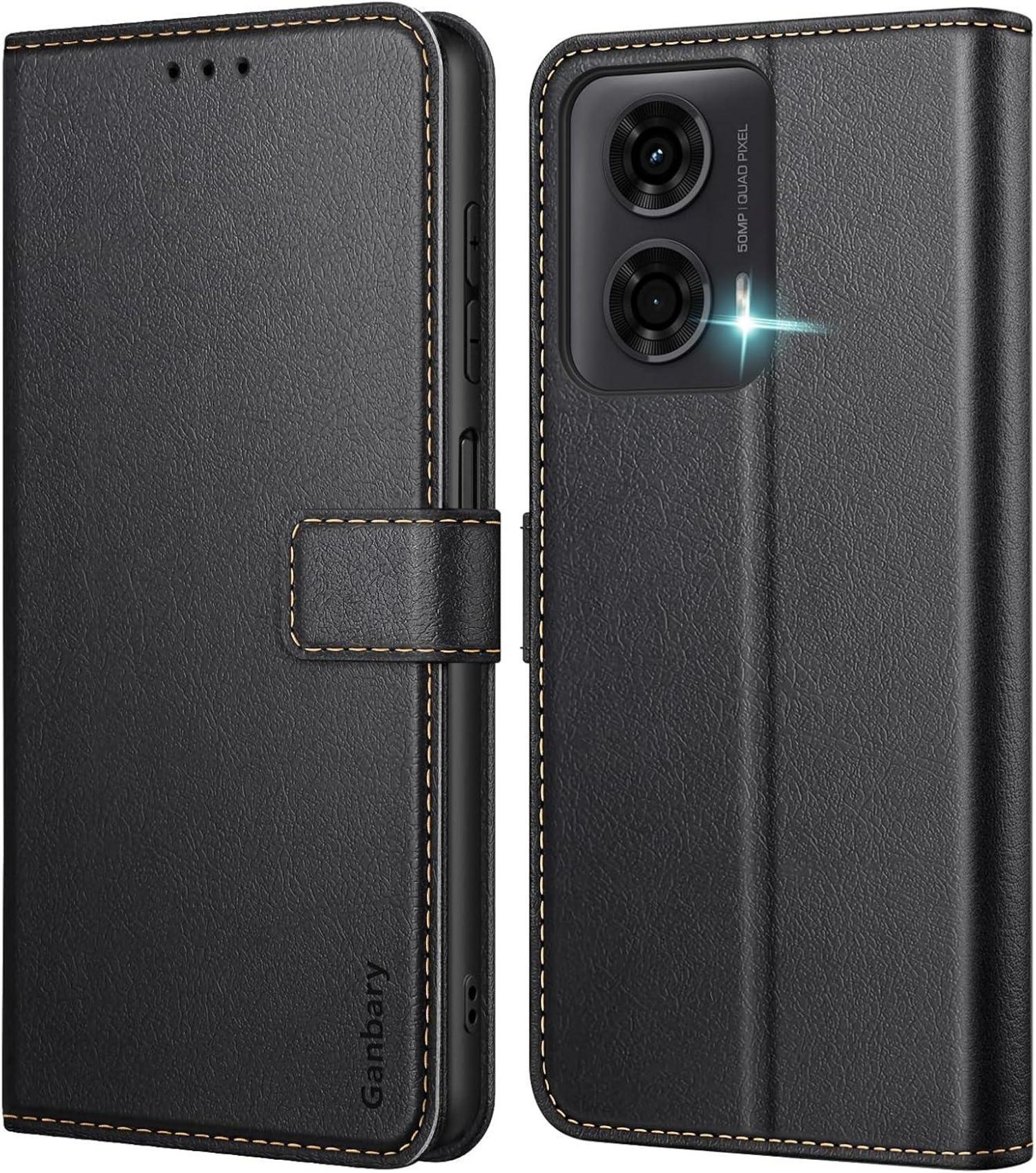 Leder Handyhülle mit Kartenschlitzen & Standfunktion, Motorola Moto