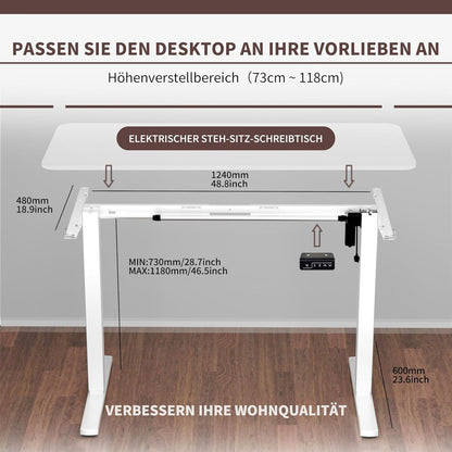 Elektrisch höhenverstellbares Schreibtischgestell mit Memory-Steuerung