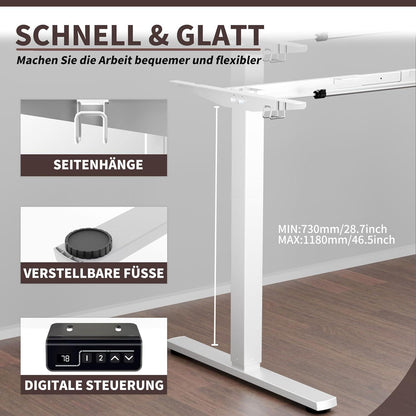 Elektrisches Schreibtischgestell Höhenverstellbar Stahl