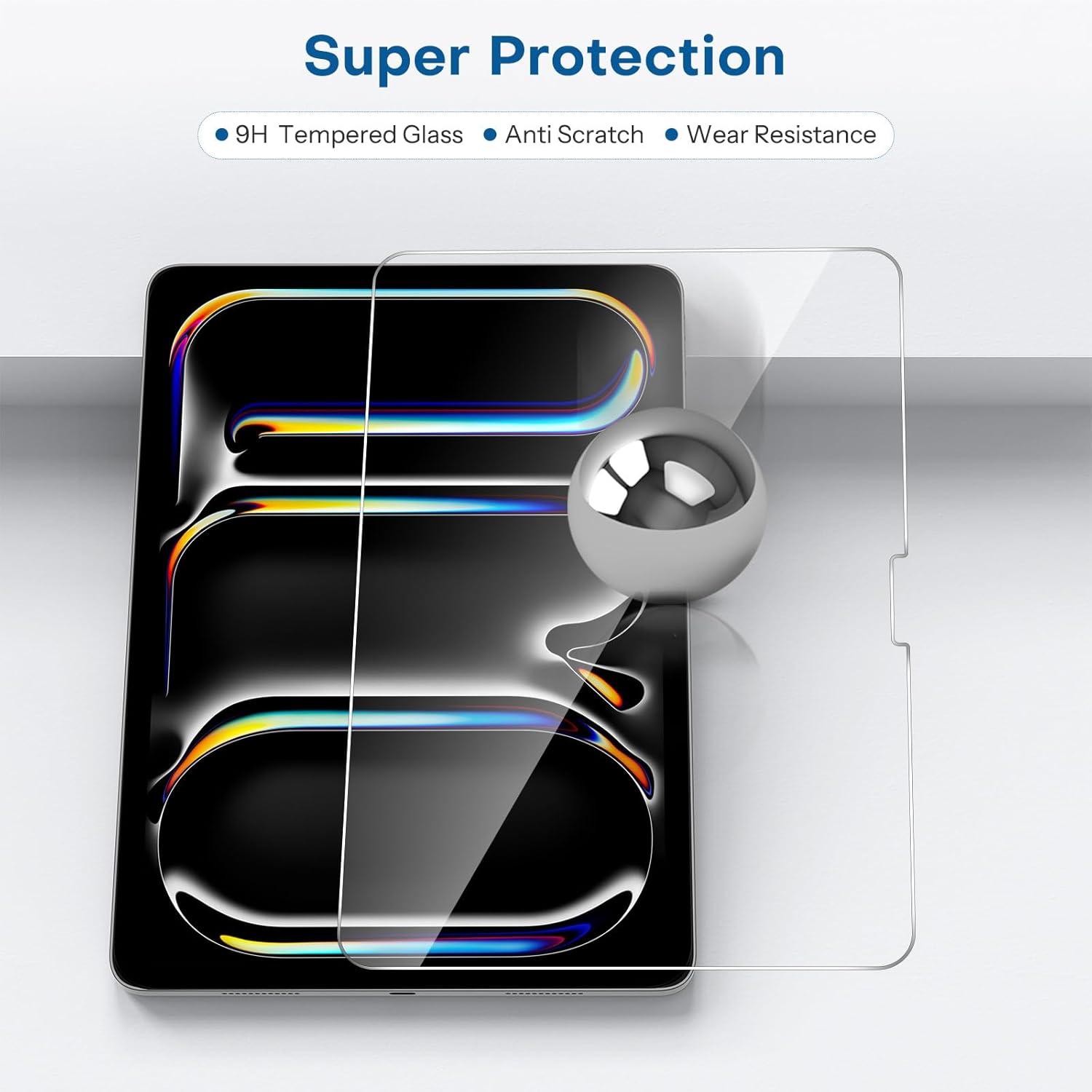 SPARIN Panzer Schutz Glas iPad Pro 11 M4 (2024) 2 Stück Folie 9H Härte Schutzglas