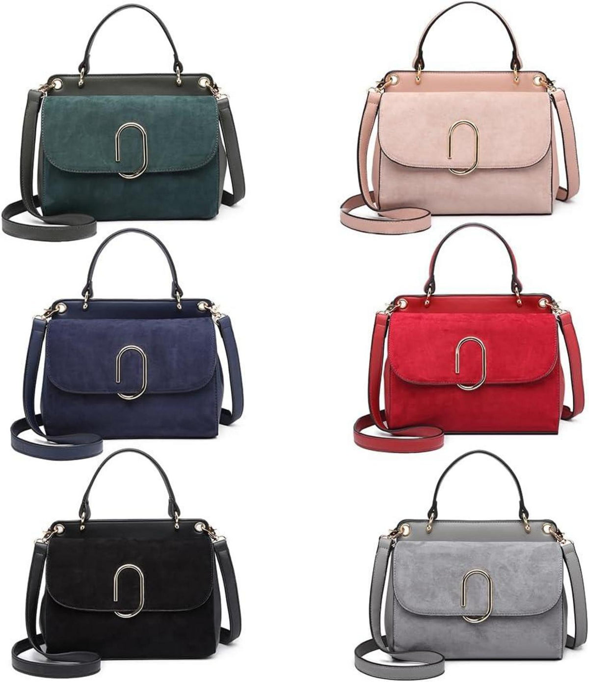 Damen Umhängetasche Mittelgroß Top-Griff Wildleder Vintage Handtasche