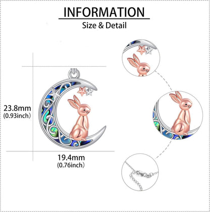 Sterling Silber Mond Hase Halskette Tier Schmuck für Frauen