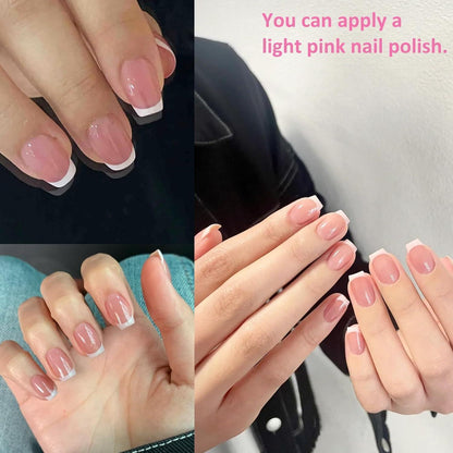 240 Press On Nails Französisch - Falsche Nägel Set Ballerina