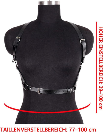 Punk Harness Damen Leder Brustgurte Einstellbar Gothic Bondage BDSM