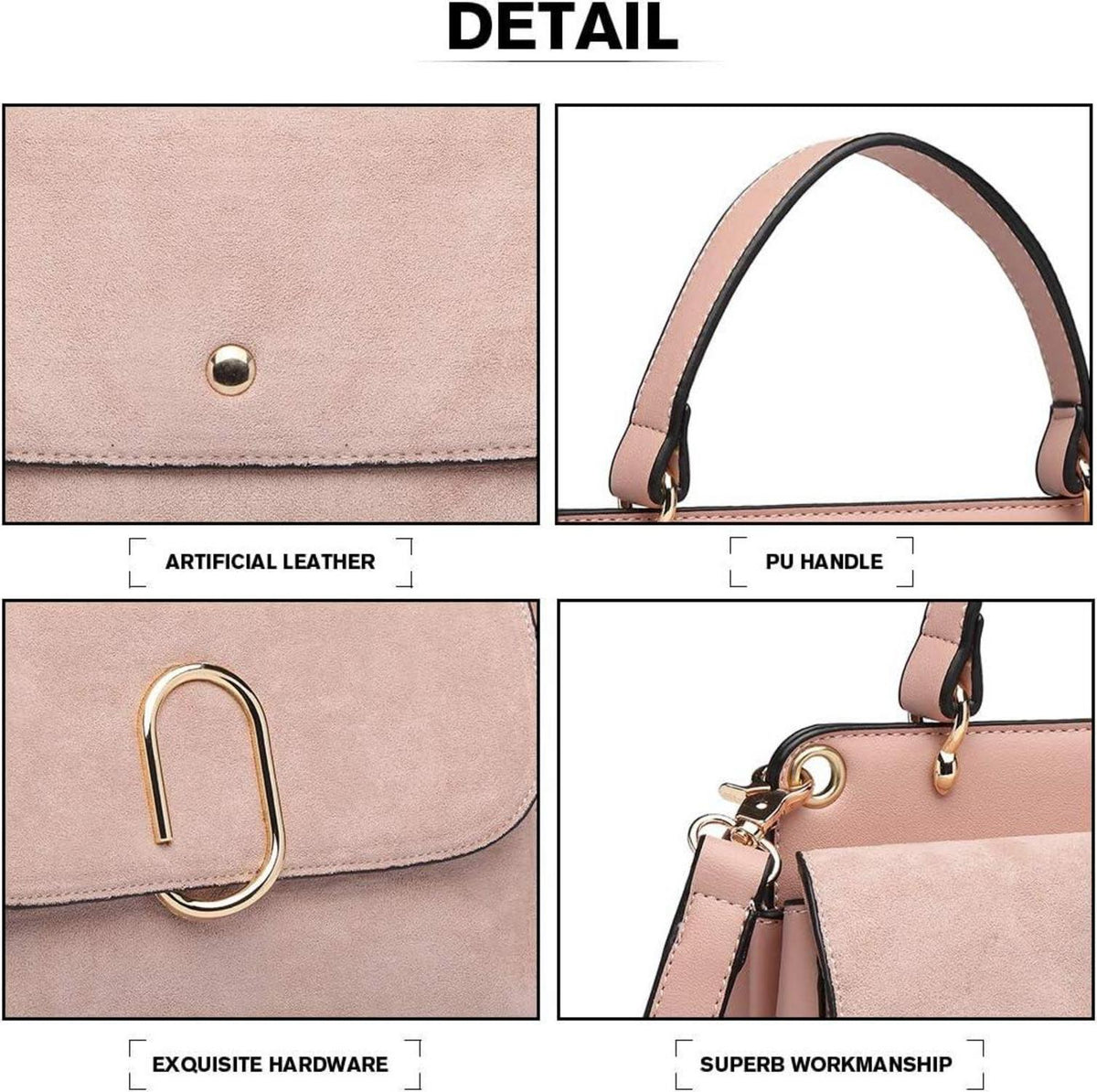 Miss Lulu Damen Umhängetasche Mittelgroß Wildleder Vintage Handtasche