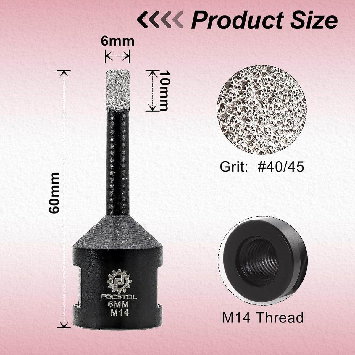 Diamant Fliesenbohrer 6mm für Porzellan, Granit, Marmor - 10 Stück
