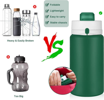 Faltbare Trinkflasche 550ml BPA-frei Auslaufsicher Reise-Wasserflasche