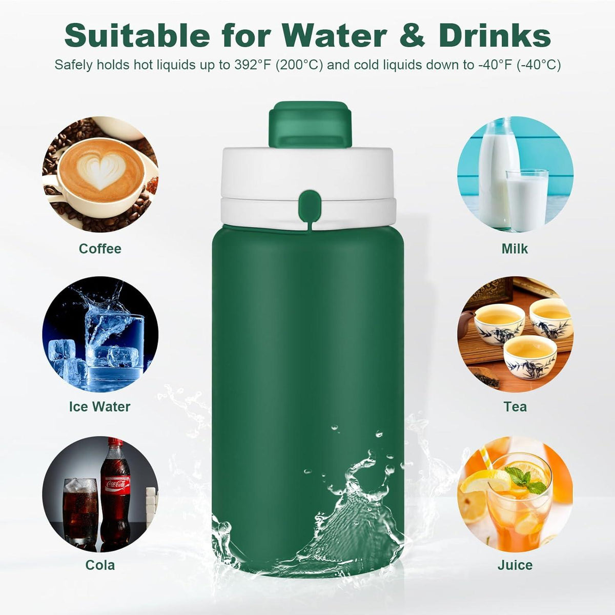 Faltbare Trinkflasche 550ml BPA Free Auslaufsicher für
