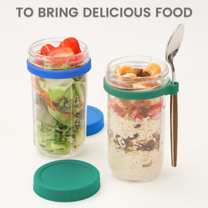 Müslibecher to Go 600ML 2er Set auslaufsicherer Lunchpot Yoghurtbecher