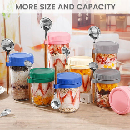 Bugucat 2er Müslibecher to Go 600ML, Auslaufsicherer Lunchpot Joghurtbecher mit