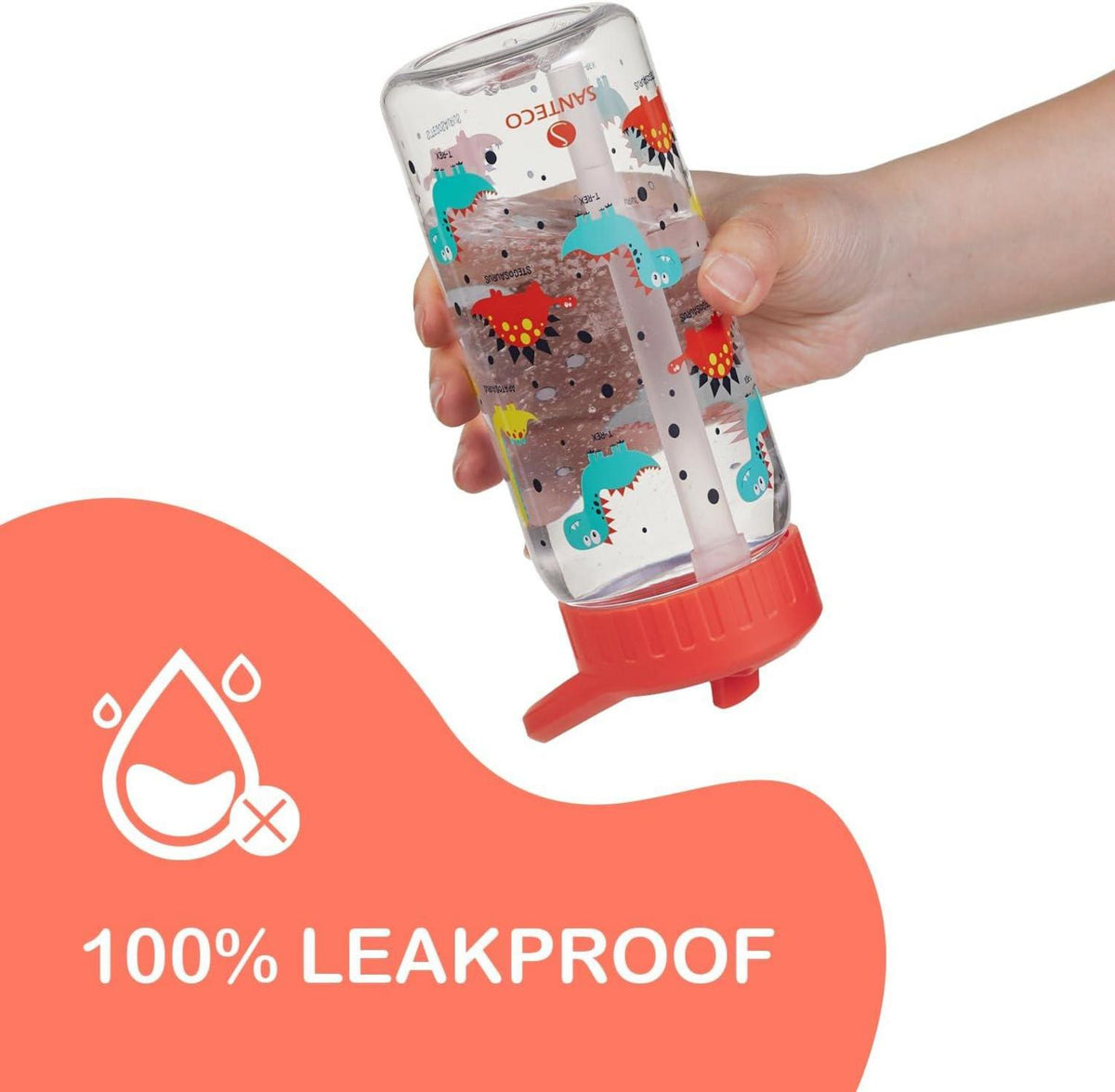 Kinder Trinkflasche Auslaufsicher mit Strohhalm 0,5L - BPA frei