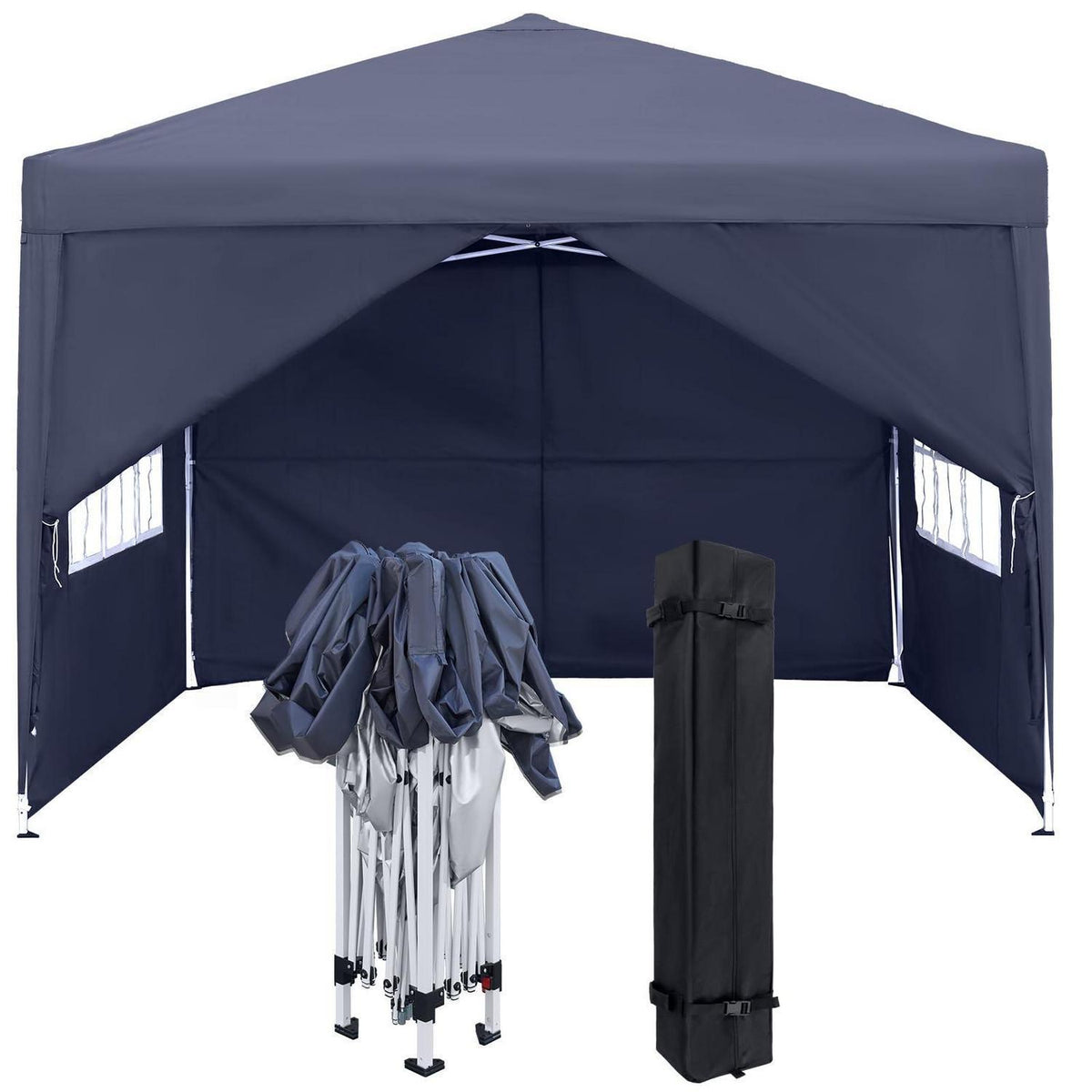 3x3m Faltpavillon mit Seitenteilen – Anthrazit