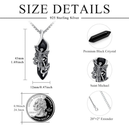 Sterlingsilber Halskette Erzengel Michael Schutzamulett Herren