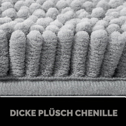 Saugfähige Chenille Fußmatte rutschfest 90x150cm Hellgrau