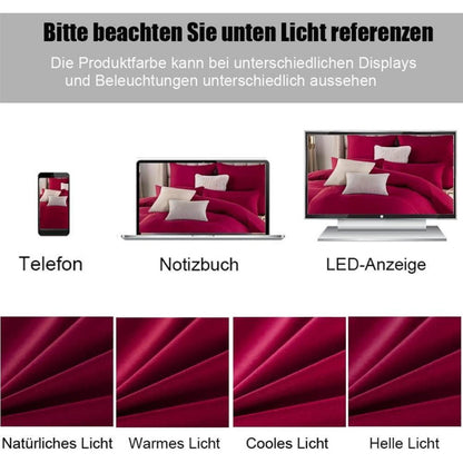 Bettwäsche-Set 4-teilig Rot 155x220 cm Mikrofaser Bügelfrei