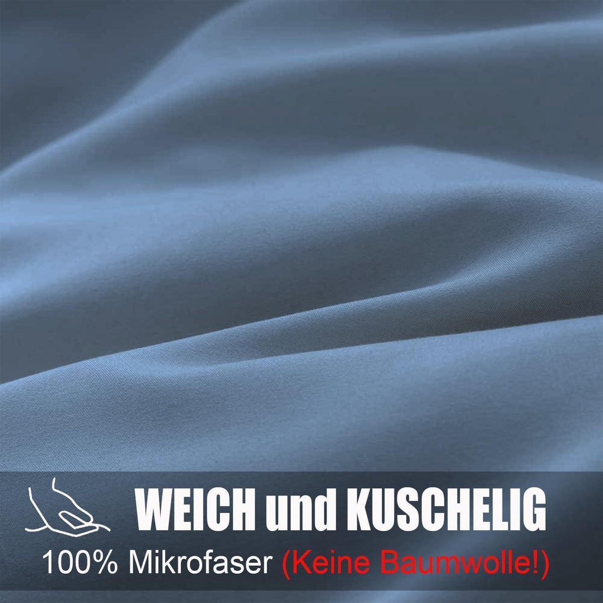 Bettwäsche-Set 4-teilig 155x220 cm Hellblau Mikrofaser