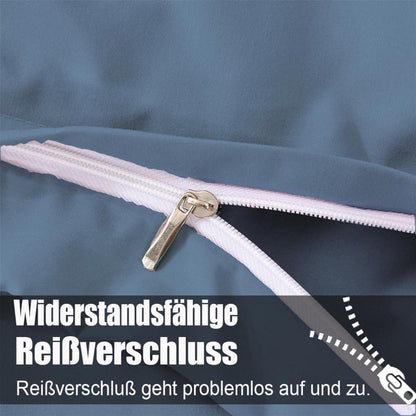 Bettwäsche-Set 4-teilig 155x220 cm Hellblau Mikrofaser