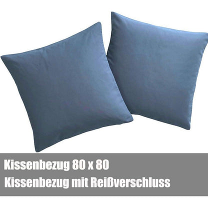 Bettwäsche-Set 4-teilig 155x220 cm Hellblau Mikrofaser